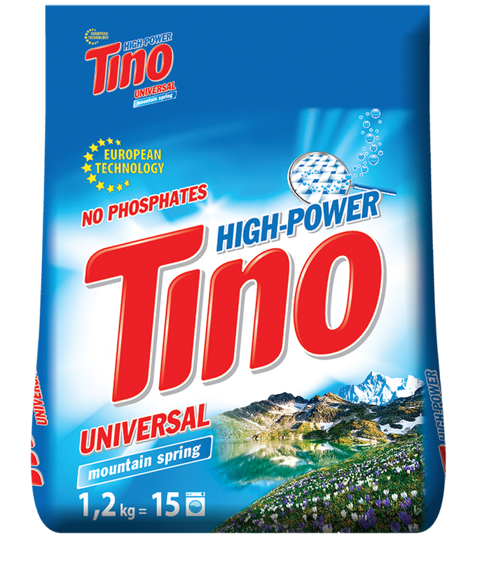 Порошок пральний універсальний TINO HIGH-POWER Mountain spring, 1,2 кг